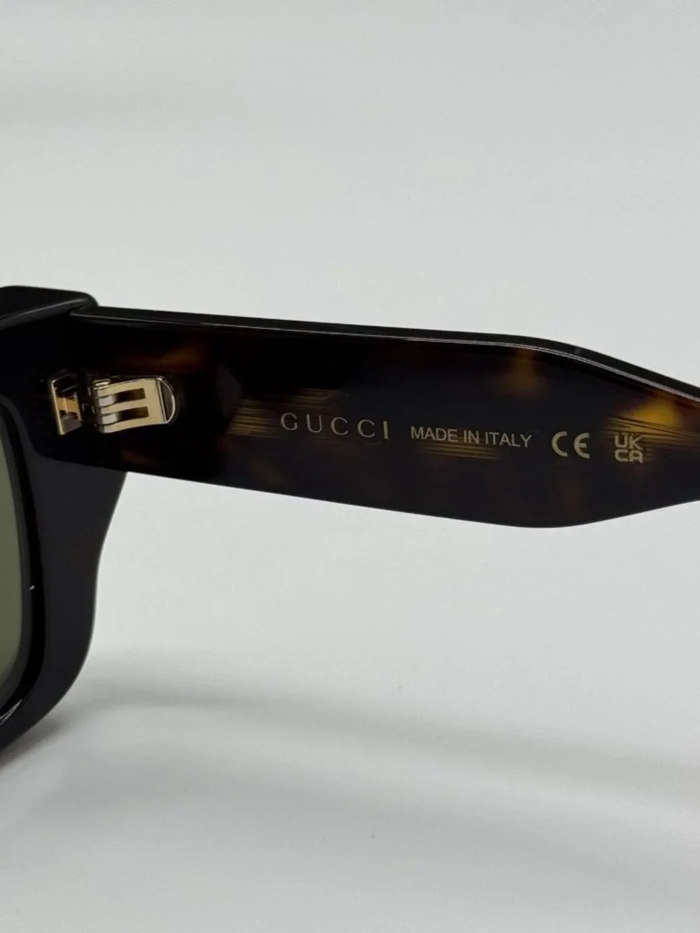 New Gucci GG1529S 002 Square Havana Green Unisex Sunglasses